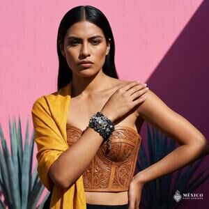 Mexican hand made bracelet  one of a kind  6X2 IN